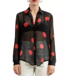 Mara Hoffman Margot Top – Black Polka Dot – Medium